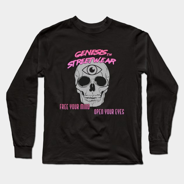 Genesis Streetwear - Free your mind Long Sleeve T-Shirt by retromegahero